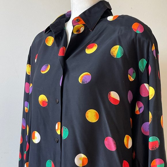 Vintage Eclectic Multi Colour Ladies Blouse by COMO STUDIO Size 10 - Picture 4 of 4